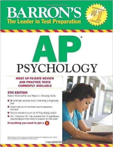 barrons ap psychology most up to date review and practical test currently available 5th edition robert