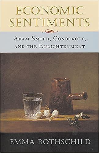 economic sentiments adam smith condorcet and the enlightenment 1st edition emma rothschild 0674008375,