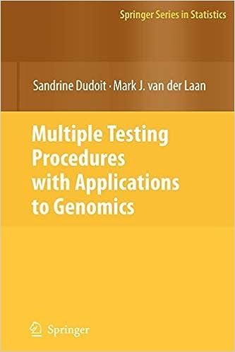multiple testing procedures with applications to genomics 1st edition sandrine dudoit , mark j. van der laan