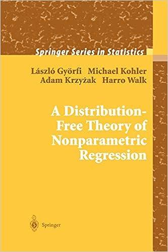 a distribution free theory of nonparametric regression 1st edition lászló györfi , michael kohler , adam