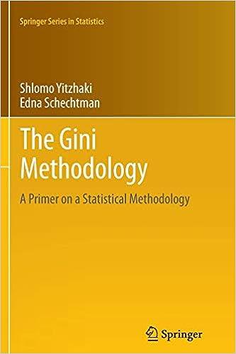 the gini methodology a primer on a statistical methodology 1st edition shlomo yitzhaki , edna schechtman
