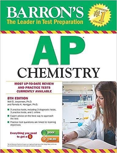 barrons ap chemistry most up to date review and practical test currently available 8th edition neil d.