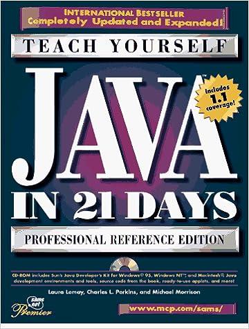 teach yourself java in 21 days professional reference edition 1st edition laura lemay, charles l. perkins,