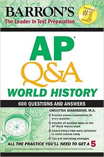 barrons ap q and a world history 600 questions and answers 1st edition christina giangrandi 1438011253,