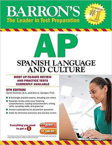 barrons ap spanish language and culture most up to date review and practical test currently available 9th
