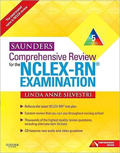 saunders comprehensive review for the nclex-rn examination 5th edition linda anne silvestri 1437708250,