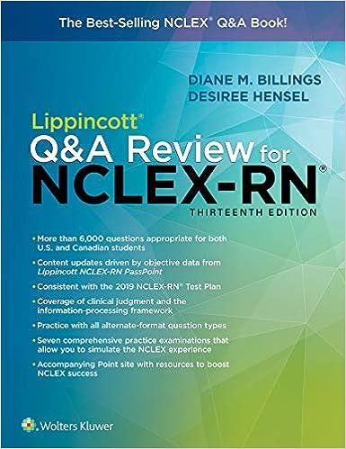 lippincott q and a review for nclex-rn 13th edition diane billings 1975104668, 978-1975104665