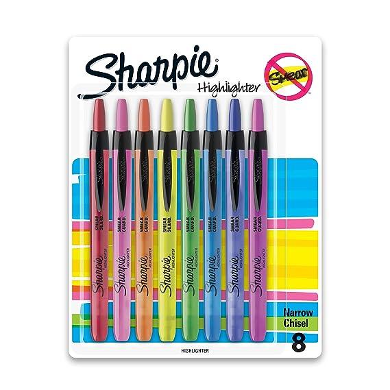 sharpie retractable highlighters chisel tip assorted 8 count  sharpie b000i0vmmc