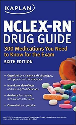 nclex-rn drug guide 300 medications you need to know for the exam 6th edition kaplan nursing 1625231148,