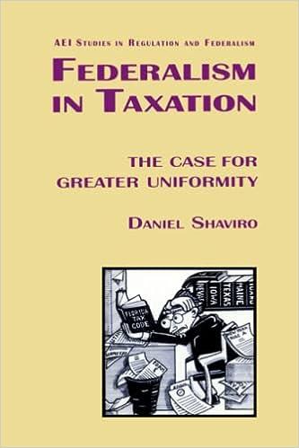 federalism in taxation the case for greater uniformity 1st edition daniel n. shaviro 0844738220,