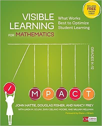 visible learning for mathematics grades k-12 what works best to optimize student learning 1st edition john