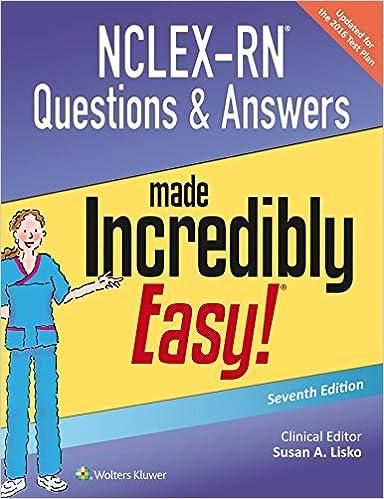 nclex-rn questions and answers made incredibly easy 7th edition susan a. lisko 1496325494, 978-1496325495