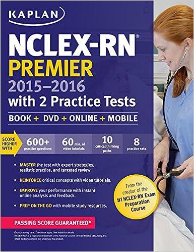 nclex-rn premier 2015-2016 2016 edition kaplan nursing 1618658743, 978-1618658746
