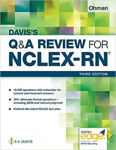 daviss q and a review for nclex-rn 3rd edition kathleen a. ohman 0803689853, 978-0803689855