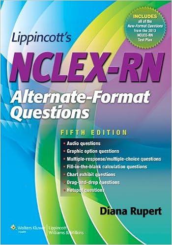 lippincotts nclex-rn alternate format questions 5th edition diana l. rupert 1451185456, 978-1451185454