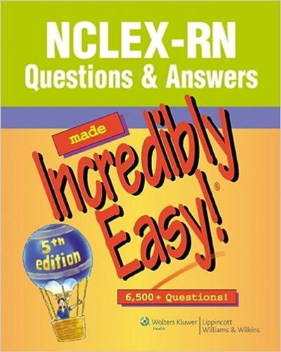 nclex-rn questions and answers made incredibly easy 5th edition rn kovach, pamela, bill lamsback 1608312917,