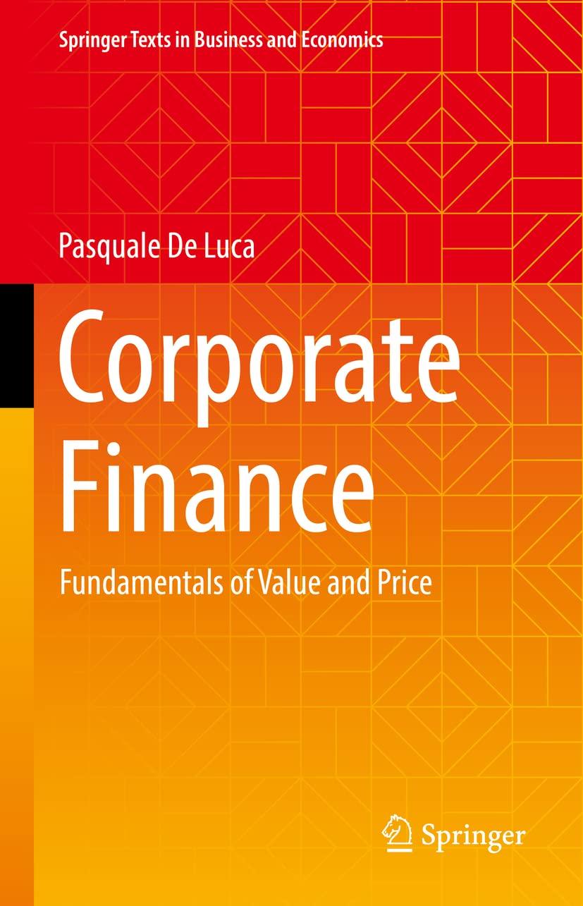 corporate finance fundamentals of value and price 1st edition pasquale de luca 3031182995, 978-3031182990