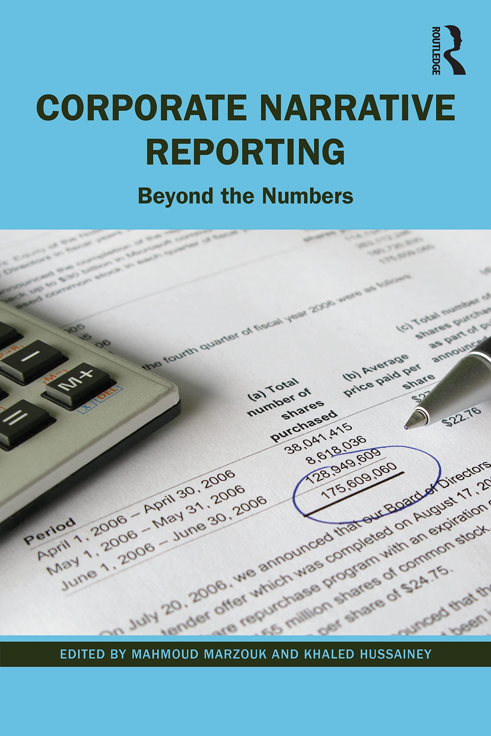 corporate narrative reporting beyond the numbers 1st edition mahmoud marzouk, khaled hussainey 0367558335,