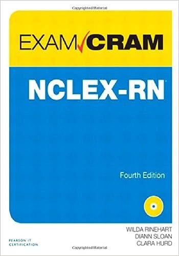 nclex-rn exam cram 4th edition wilda rinehart, diann sloan, clara hurd 0789751054, 978-0789751058