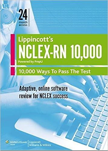 lippincotts nclex-rn 10,000 way to pass the test adaptive online software review for nclex-rn success 1st