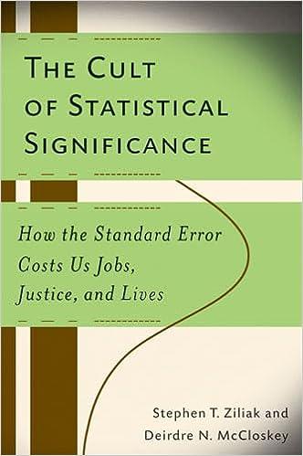 the cult of statistical significance how the standard error costs us jobs justice  and lives 1st edition