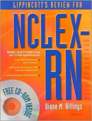 lippincotts review for nclex-rn more questions than any other review book 7th edition diane m. billings