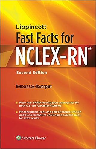 lippincott fast facts for nclex-rn 2nd edition rebecca cox-davenport 1496325362, 978-1496325365