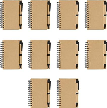 ‎discount promos mini spiral notebooks with black ink pens set of 10  ‎discount promos b08ksjrfzz