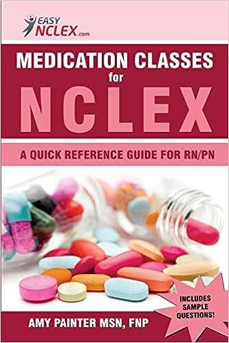 medication classes for nclex a quick reference guide for rn/pn 1st edition amy painter, easy nclex