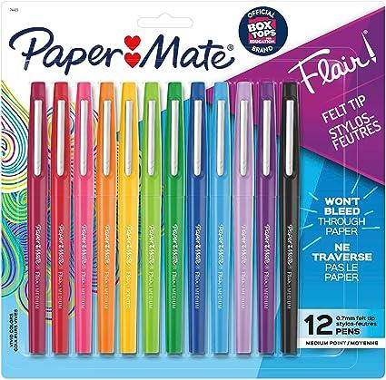 paper mate flair felt tip pens 0.7mm assorted colors  paper mate b000j09co6