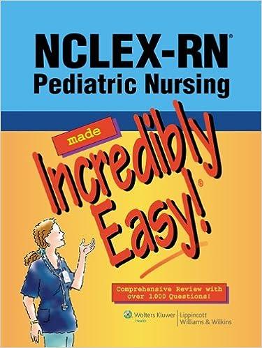nclex-rn pediatric nursing made incredibly easy 1st edition lippincott williams & wilkins 1451108192,