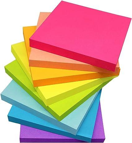 Vanpad Sticky Notes 3x3 Inches Bright Colors Self Stick Pads