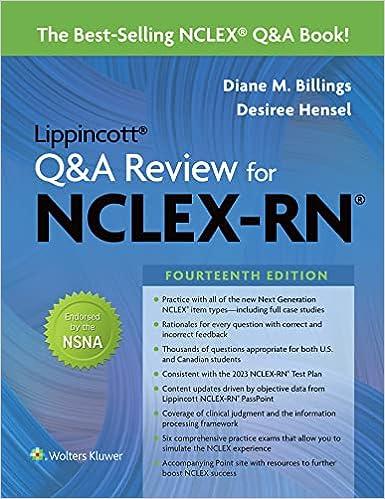lippincott q and a review for nclex-rn 14th edition diane billings, desiree hensel 1975180380, 978-1975180386