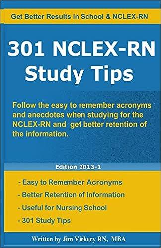 301 nclex-rn study tips 2013 2013 edition jim vickery 1492769711, 978-1492769712