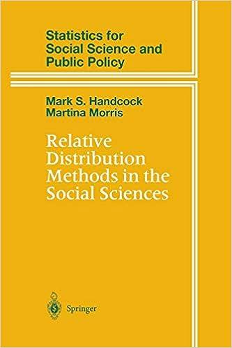 relative distribution methods in the social sciences statistics for social and behavioral sciences 1st