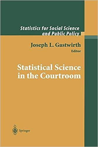Statistical Science In The Courtroom  Statistics For Social And Behavioral Sciences