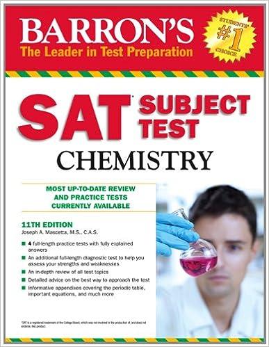 barrons sat subject test chemistry most up to date review and practical test currently available 11th edition