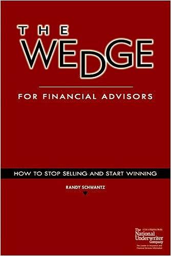 the wedge for financial advisor how to stop selling and start winning 1st edition randy schwantz 0872189570,