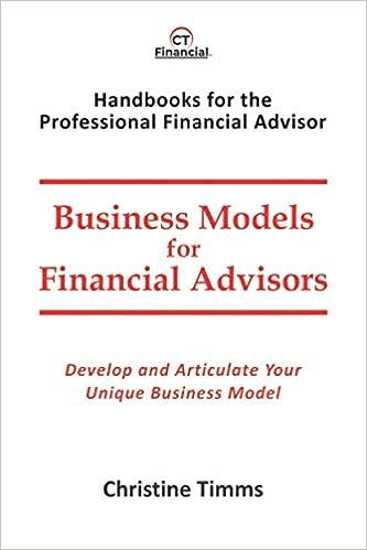 business models for financial advisors develop and articulate your unique business model 1st edition