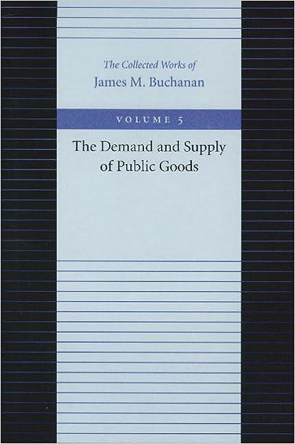 the demand and supply of public goods 5th edition james m. buchanan 0865972214, 978-0865972216