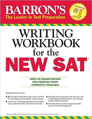 barrons writing workbook for the new sat most up to date review and practical test currently available 4th