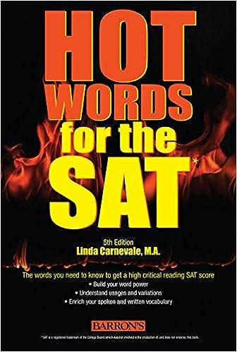 hot words for the sat 5th edition linda carnevale 1438002203, 978-1438002200