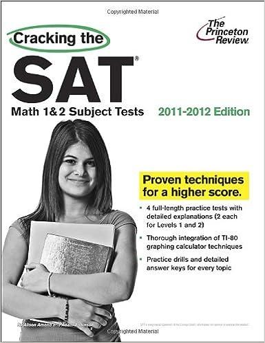 cracking the sat math 1 and 2 subject tests 2011-2012 2012 edition princeton review 0375428127, 978-0375428128