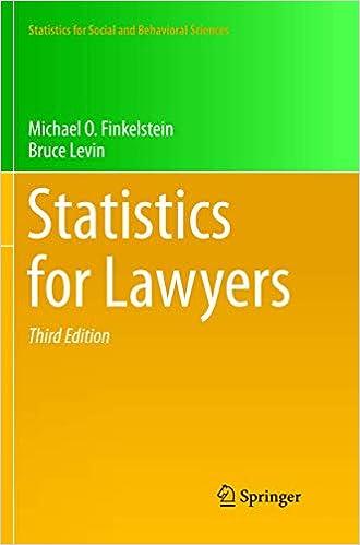 statistics for lawyers statistics for social and behavioral sciences 3rd edition michael o. finkelstein,
