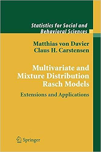 multivariate and mixture distribution rasch models statistics for social and behavioral sciences 1st edition