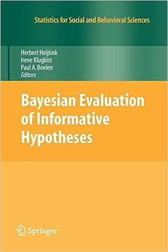 bayesian evaluation of informative hypotheses statistics for social and behavioral sciences 1st edition