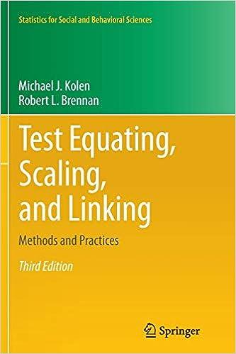 test equating scaling and linking methods and practices statistics for social and behavioral sciences 3rd