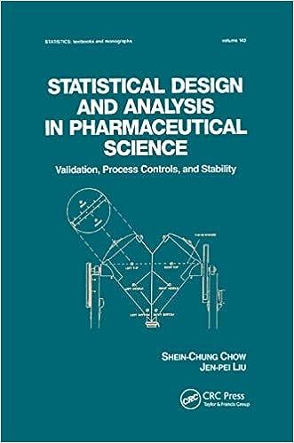 statistical design and analysis in pharmaceutical science validation process controls and stability 1st