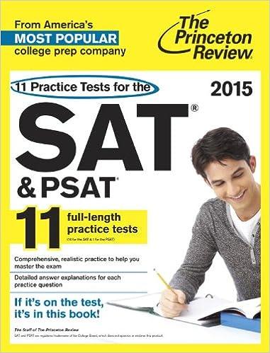 11 practice tests for the sat and psat 2015 2015 edition princeton review 0804125090, 978-0804125093
