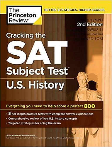 cracking the sat subject test in us history everything you need to help score a perfect 800 2nd edition the